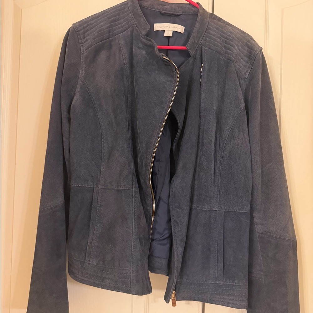 New York & Company Blue soft leather Jacket